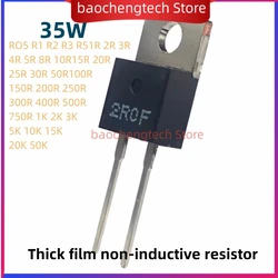 Résistance Non Inductive à Couche Épaisse, 35 Ohms, 35W, R051R, 5R, 15R, 30R, 50R, 250R, 1K, 20K, 50K, Haute Fréquence TO220, Paquet RTP35