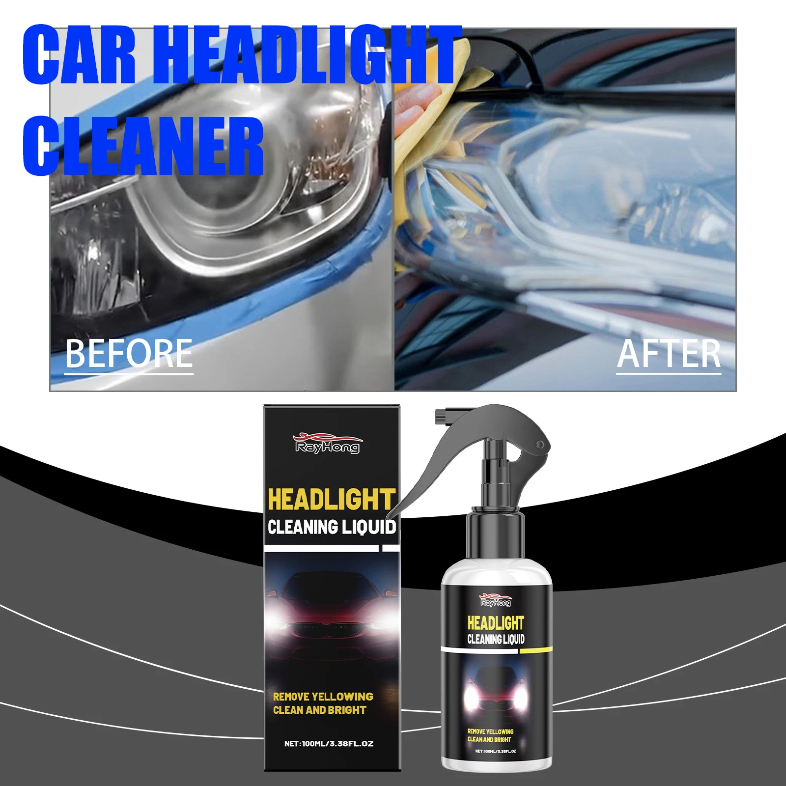 

Средство для полировки автомобильных фар Очиститель для автомобильных фар Обеззараживающее средство Осветляющее средство Средство для полировки фар 100 мл