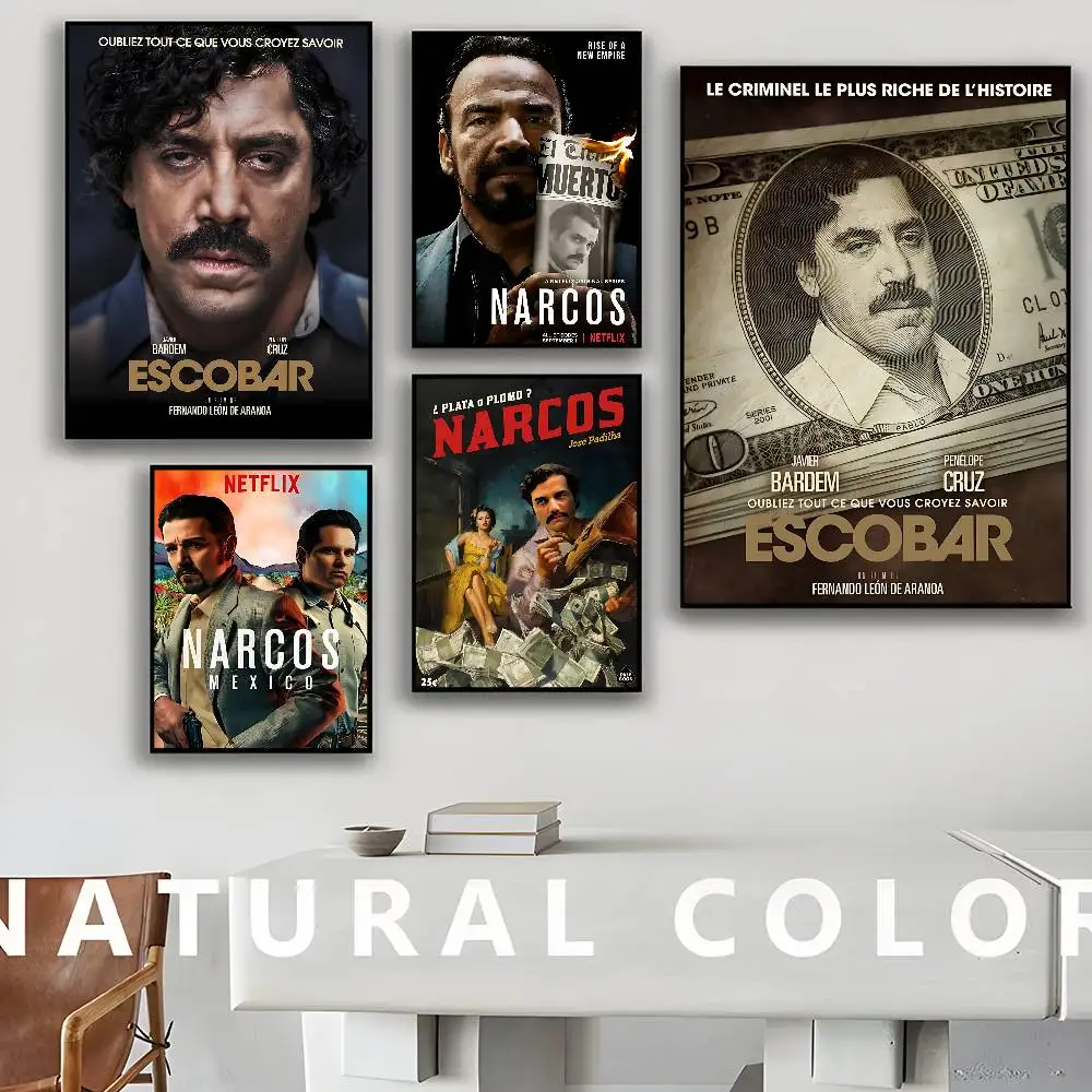 Narcos TV Pablo Escobar Anime Posters Sticky HD Quality Wall Art Retro Posters For Home Kawaii Room Decor