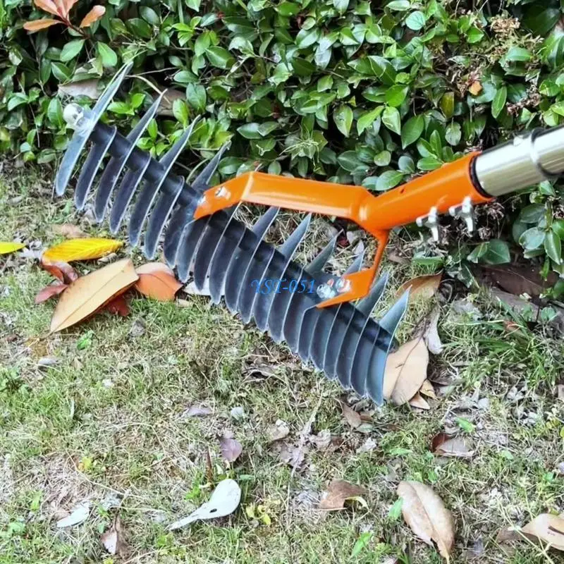 E15A Heavy Duty All Purpose Garden Rakes Detachable Lightweight Design Optimized For Fallen Foliage Removal Lawn Maintenance