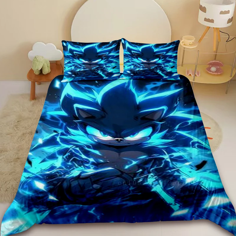 سونيك كول حاف مجموعة غطاء طقم سرير المعزي غطاء لغرفة النوم ديكور المنزل الأطفال المراهقين هدايا عيد ميلاد #2