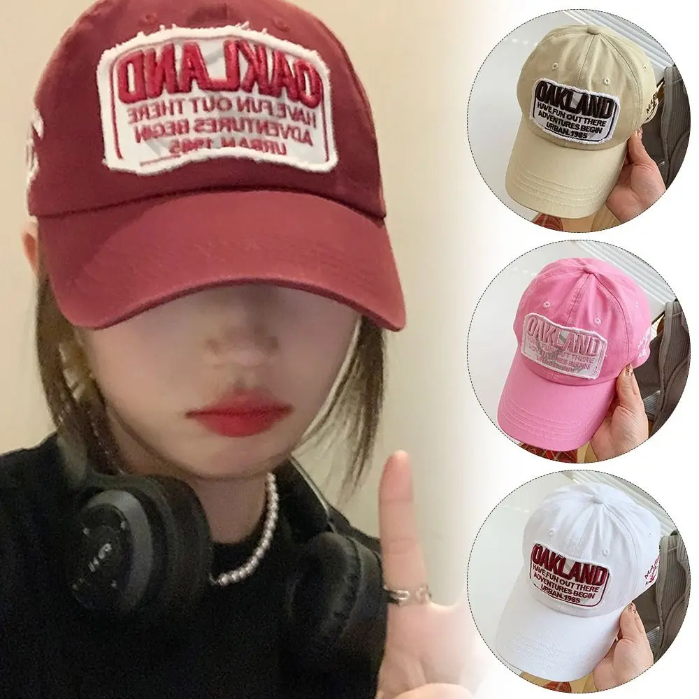 

Versatile Retro Baseball Hat Letter Wide Brim Duck Tongue Hat Sun Protection Show Face Small Hip Hop Hats Men