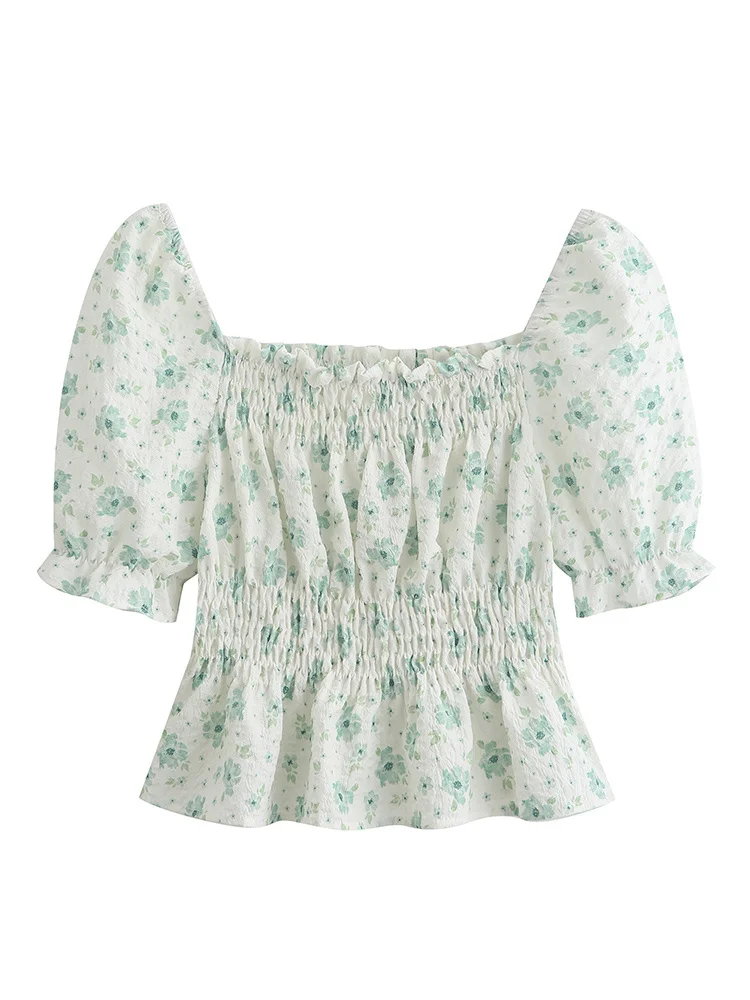 

Рубашки с короткими рукавами, женские рубашки с запахом для тренировок, майо, субкультурные, милые, полупрозрачные, формальные, свежие, с рюшами,, высокого класса, для похудения, Femme Hunter