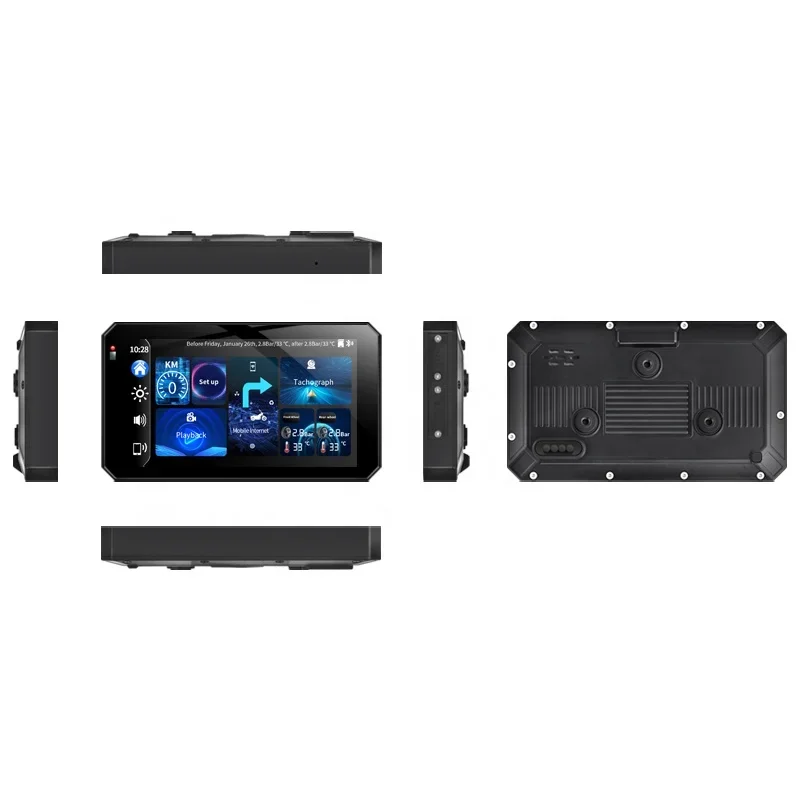 Cámara Dual inteligente DVR para motocicleta, grabadora de conducción Full HD resistente al agua con sistema de monitoreo de presión de neumáticos