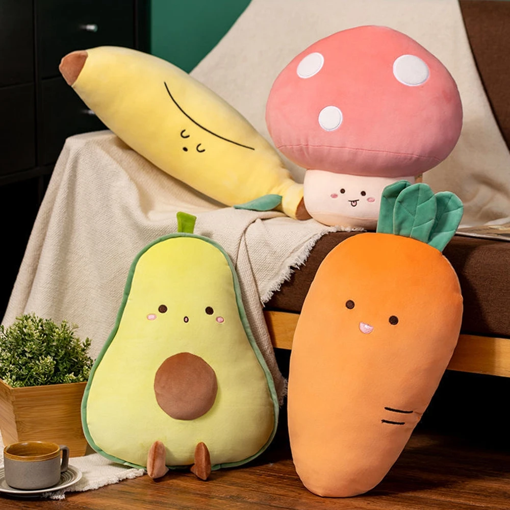 

Avocado Banana Carrot Mushroom Plush Toy Throw Pillow Sleeping Doll Bed Sofa Cushion Cute Doll Birthday Gift Girl Boy Christmas