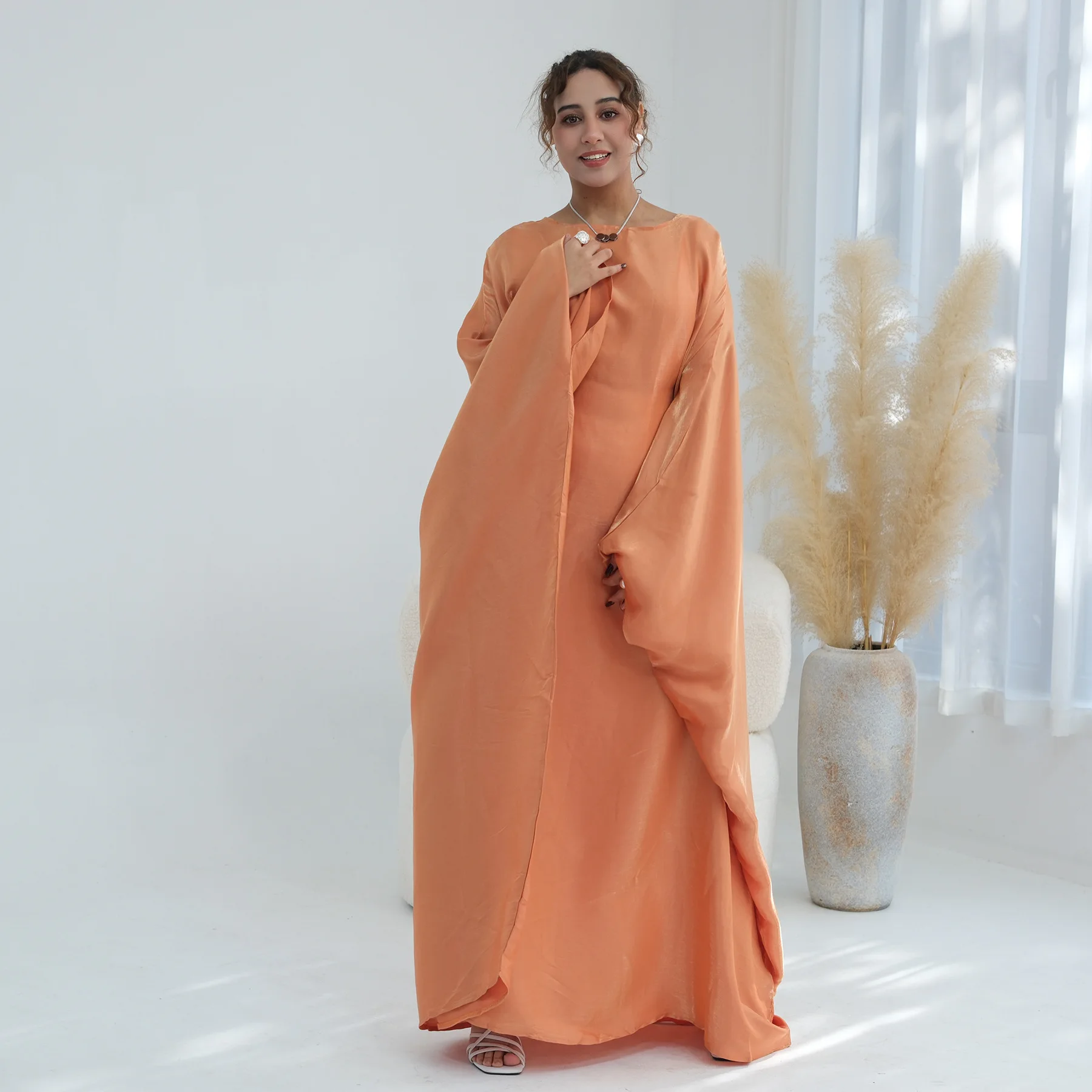 

Ид Джеллаба Блестящие Абая для женщин Мусульманское платье с рукавами «летучая мышь» Kebaya Jalabiya Дубай Абая Турция Кафтан Femme Robe Islam Gown