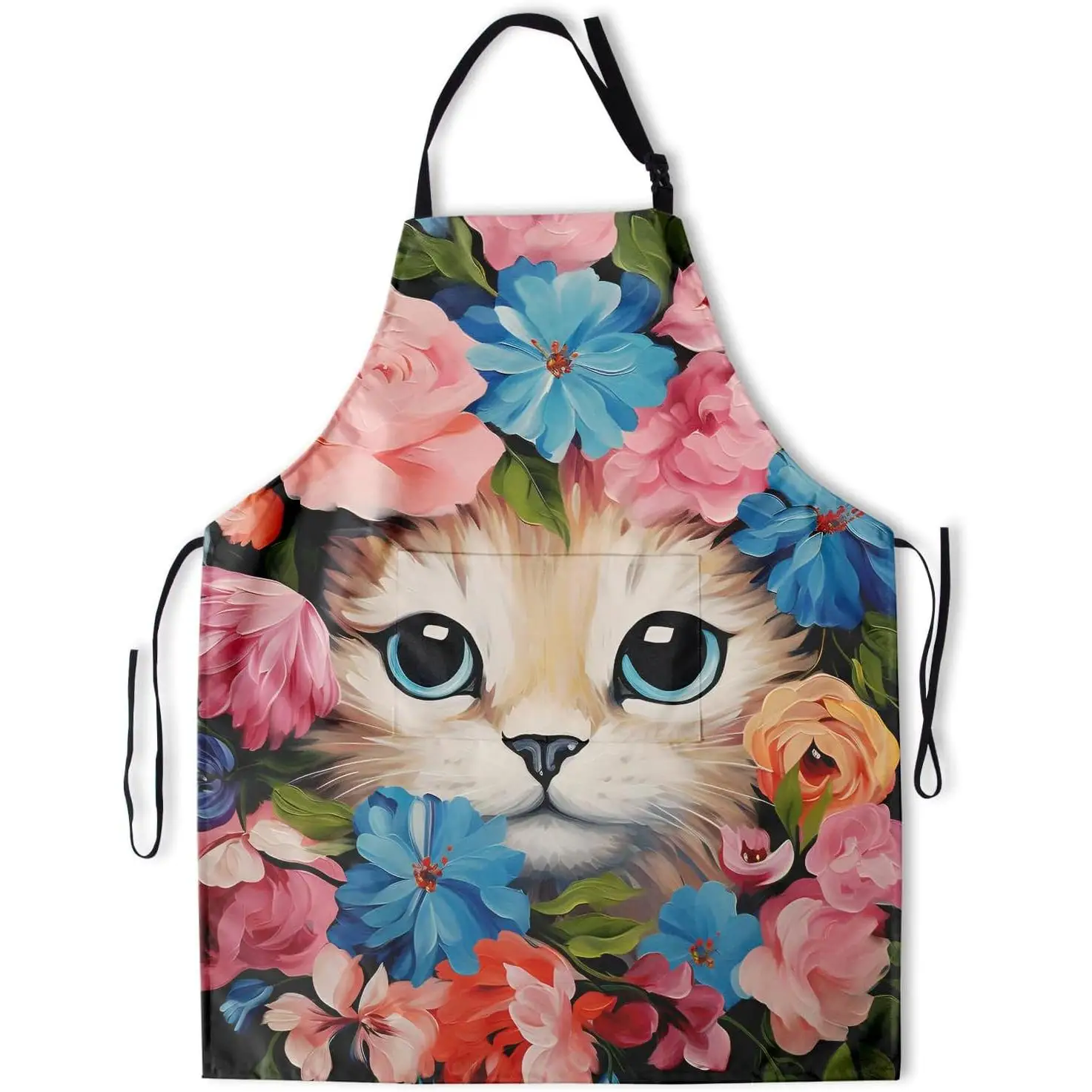 

Забавный фартук с животными с двумя карманами, водонепроницаемый для мужчин и женщин, кухонный садовый декор для приготовления барбекю, выпечки, садоводства, подарки шеф-повара