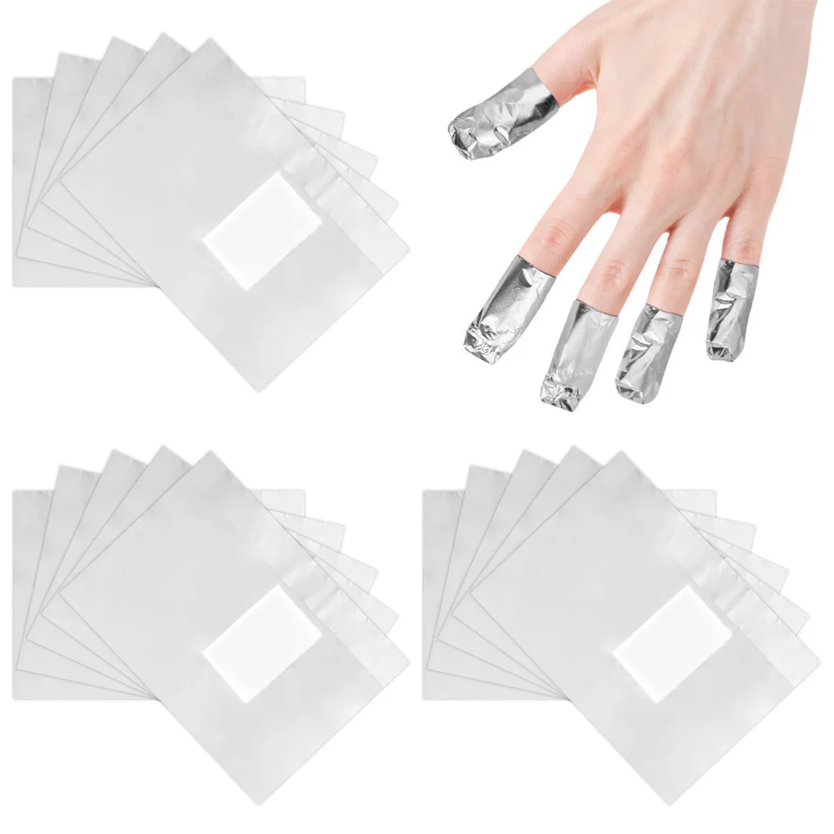 500PC Nagelhanddoek Tin Verwijderingsfolie Aluminium Nagelfolie Art Losweken Polish Gel Nail Wraps Manicure Nail Art Cleaner Nail Tool - afbeelding 2