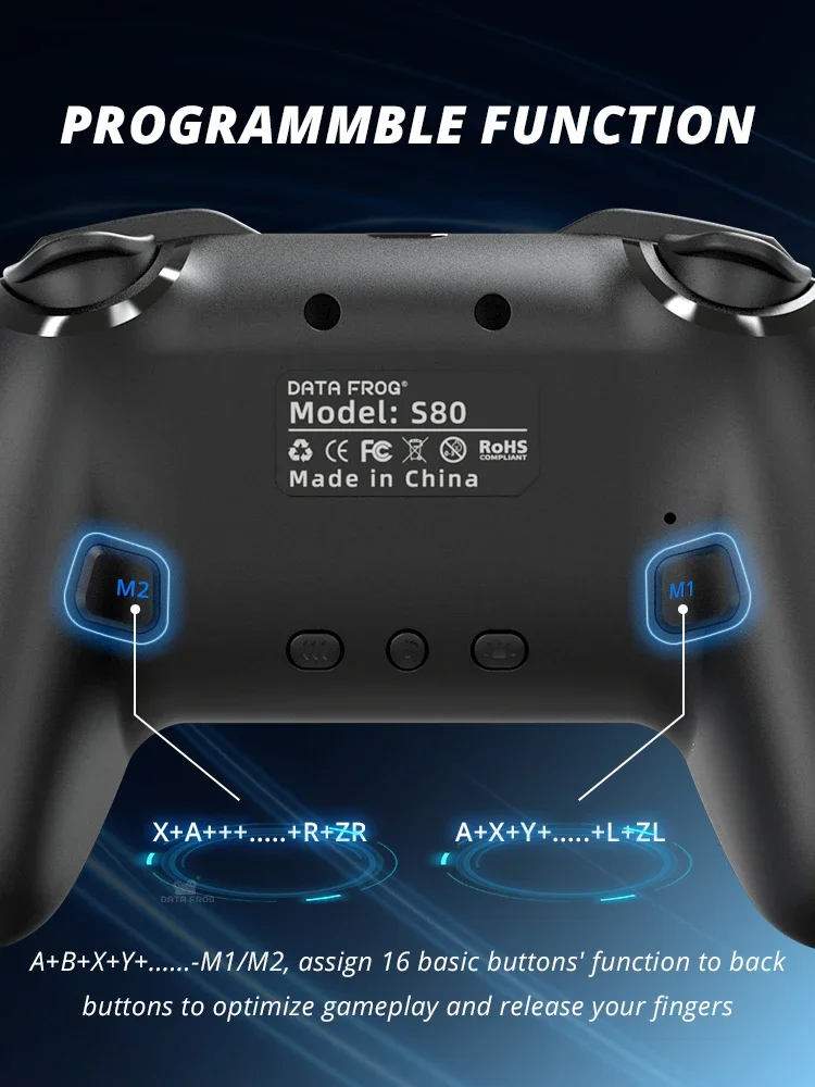 Controlador DATA FROG Wireless Switch Pro para Switch/Switch, Joystick programable OLED para PC, Gamepad para controlador Switch Lite