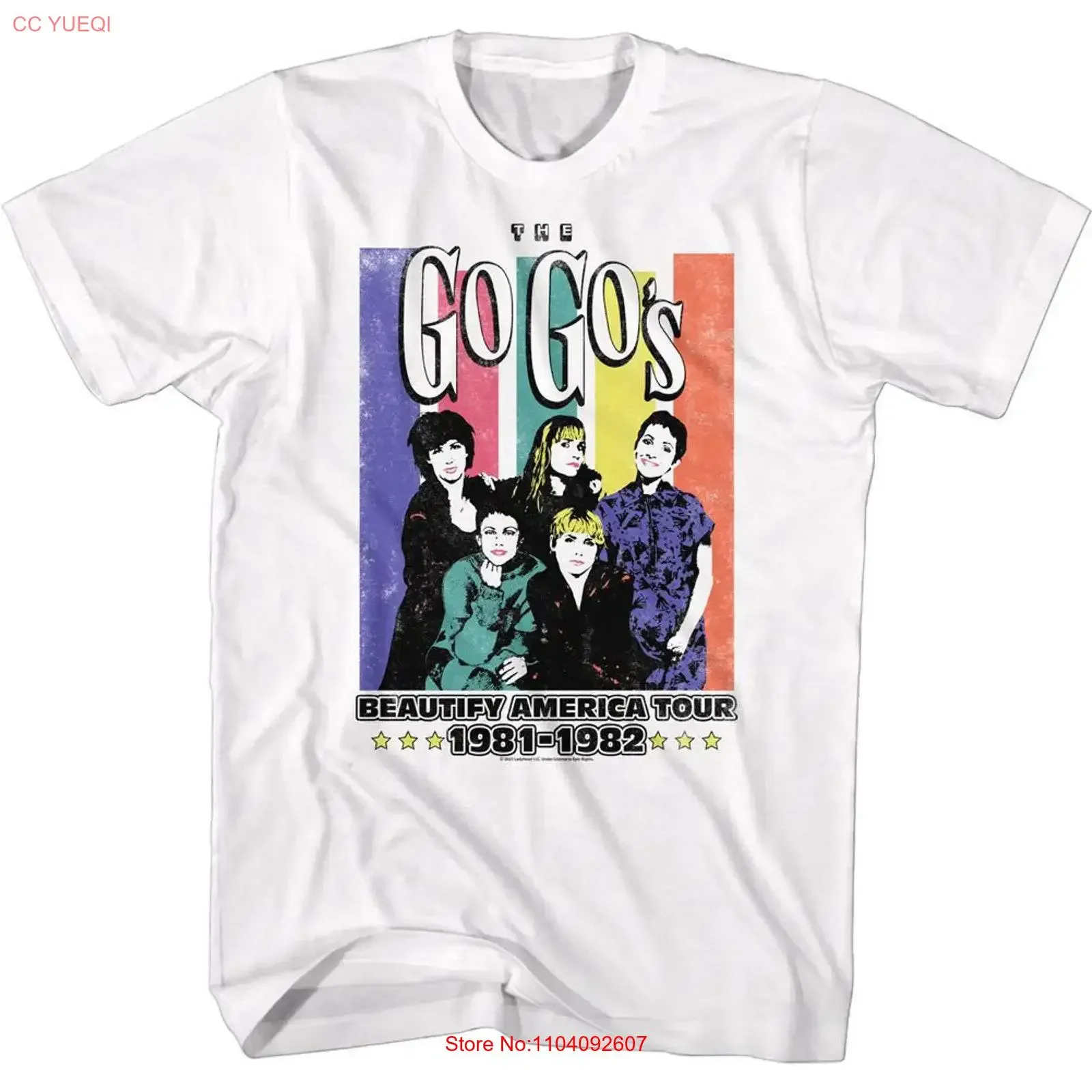 The Go Go's Beauty America White Adult T Shirt vintage Washed Versatile Comfortable Unisex homme graphic Top For Everyday Wear