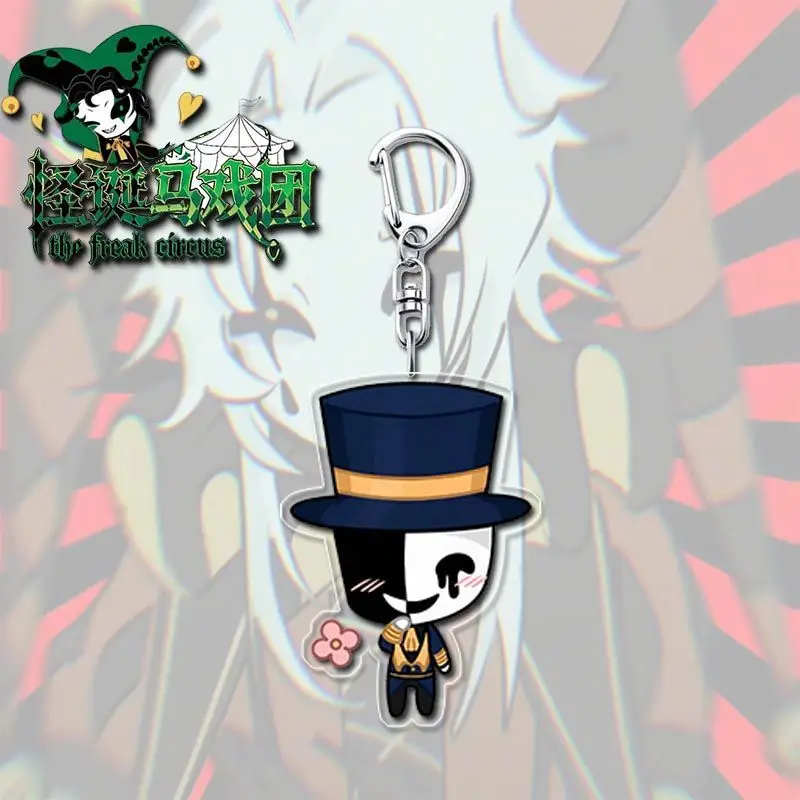 Anime The Freak Circus Pierrot Portachiavi Portachiavi per donna Figura di cartone animato Portachiavi in acrilico Regalo con ciondolo