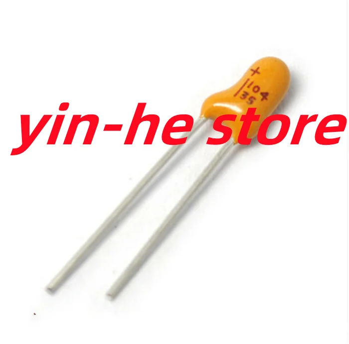 Condensador de tantalio en línea de 5 piezas, 0,1 UF, 35V/104 35V, 0,1 uF, 100nF, paso de pie de condensador de 2,54mm