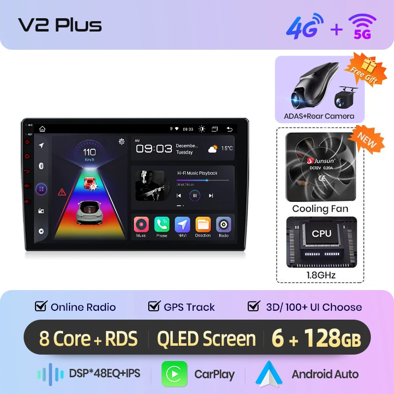 Junsun Draadloze Carplay Android Auto Autoradio Voor Fiat Ducato Peugeot Boxer 2 Citroen Jumper 2 2006 - 2015 Gps Multimedia 2 Din