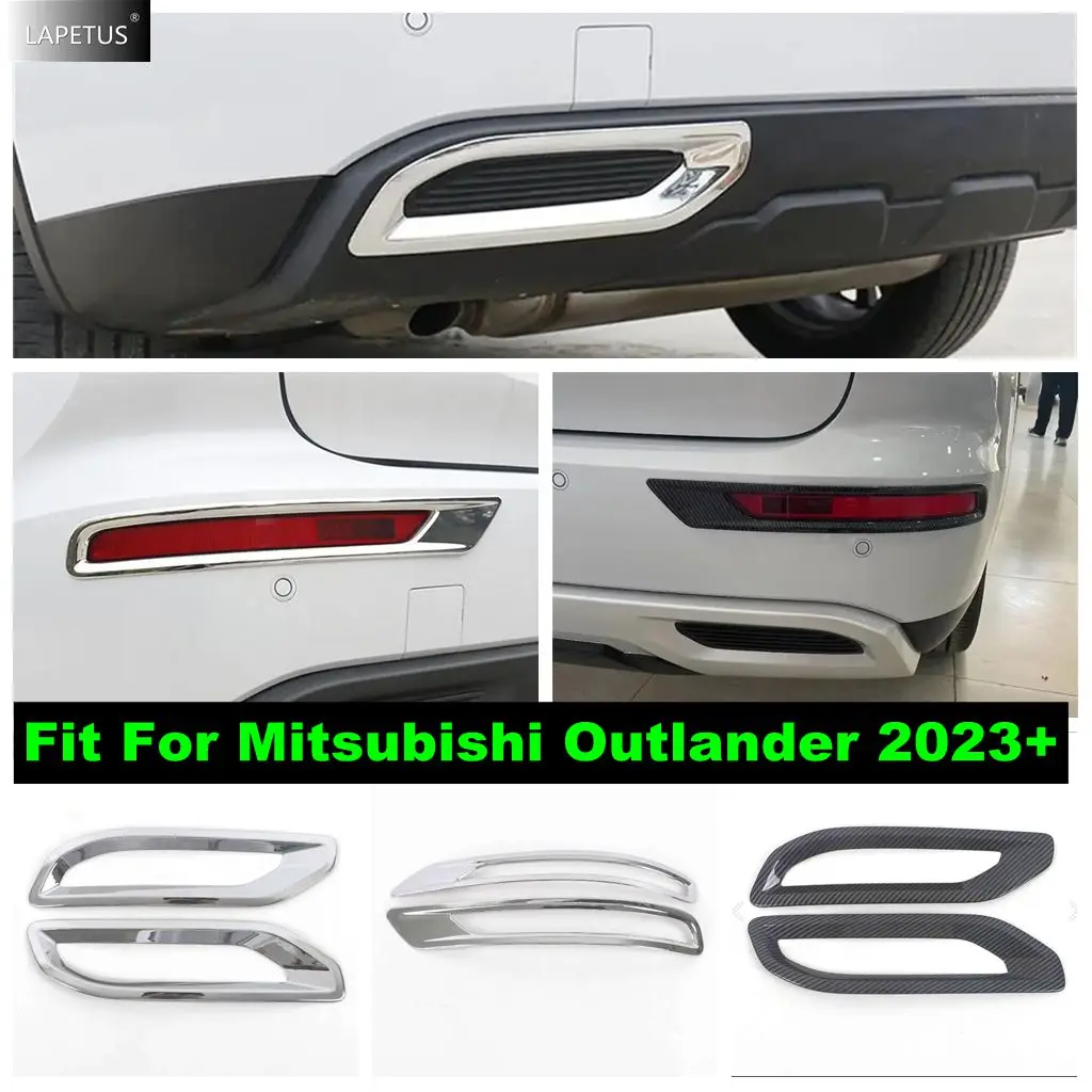 

Car Accessories Rear Bumper Fog Lights Lamps Eyelid Eyebrow Decoration Protect Cover Trim For Mitsubishi Outlander 2023 - 2025