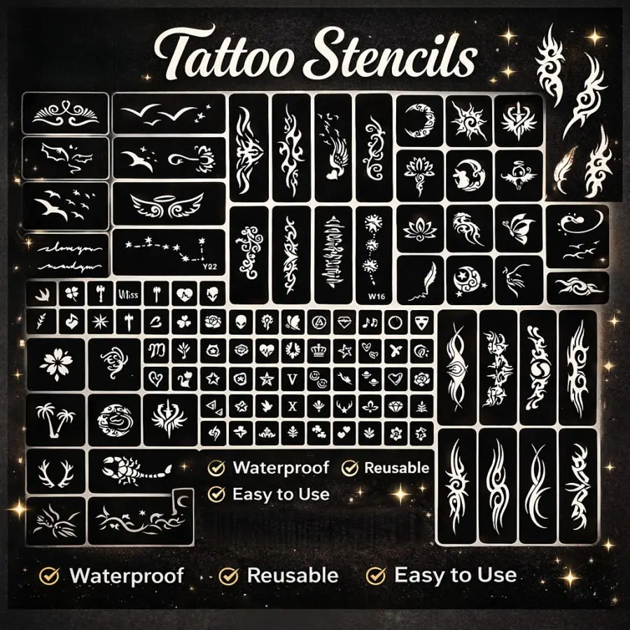 3pcsTattoo Templates: Hand-Painted Henna Body Art, Festival-Themed Tattoo Stickers, Small Tattoo Designs, Embroidered Ope