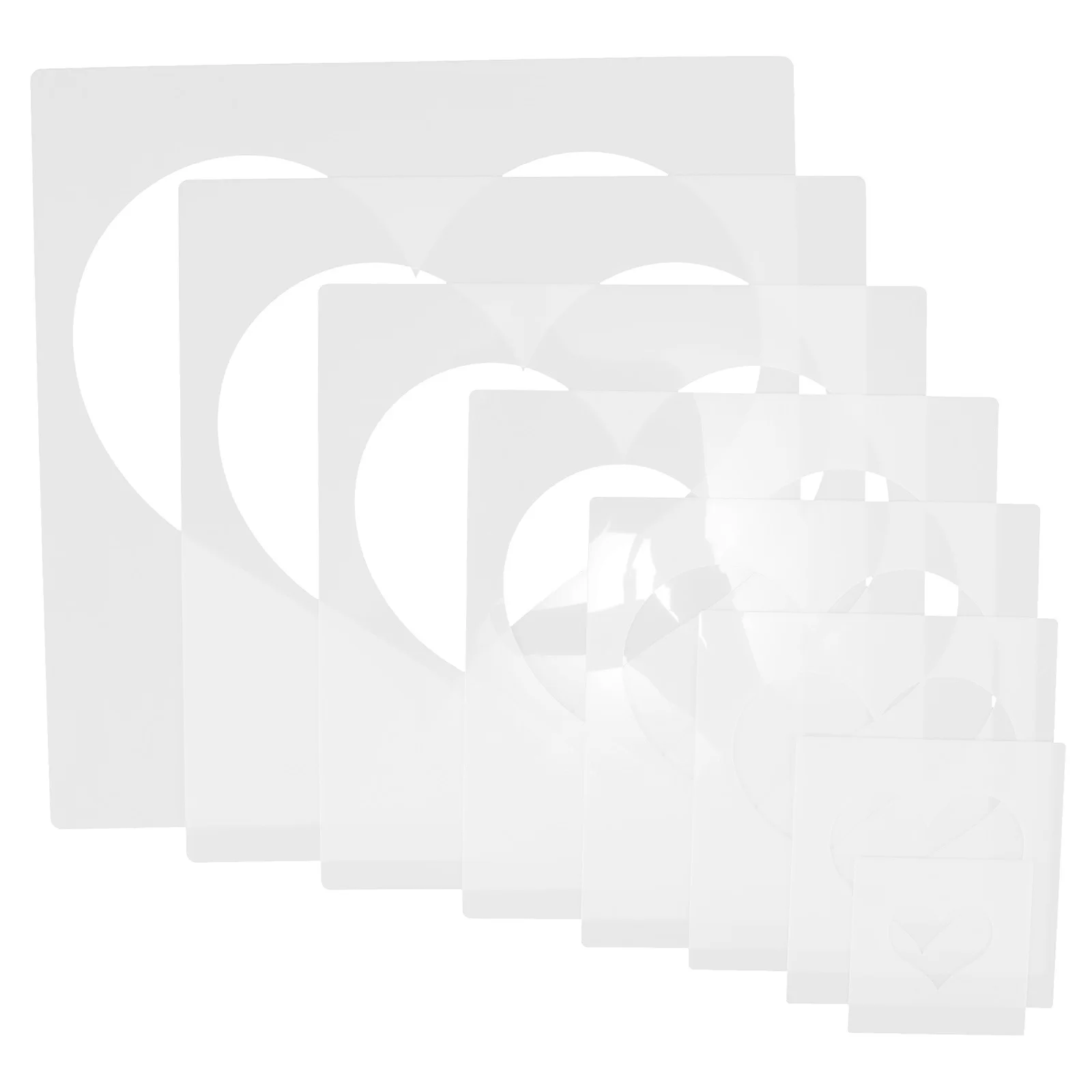 

8pcs Heart Drawing Template Stencil Reusable Plastic DIY Crafts Painting Templates for Wall Design Decorative Supplies