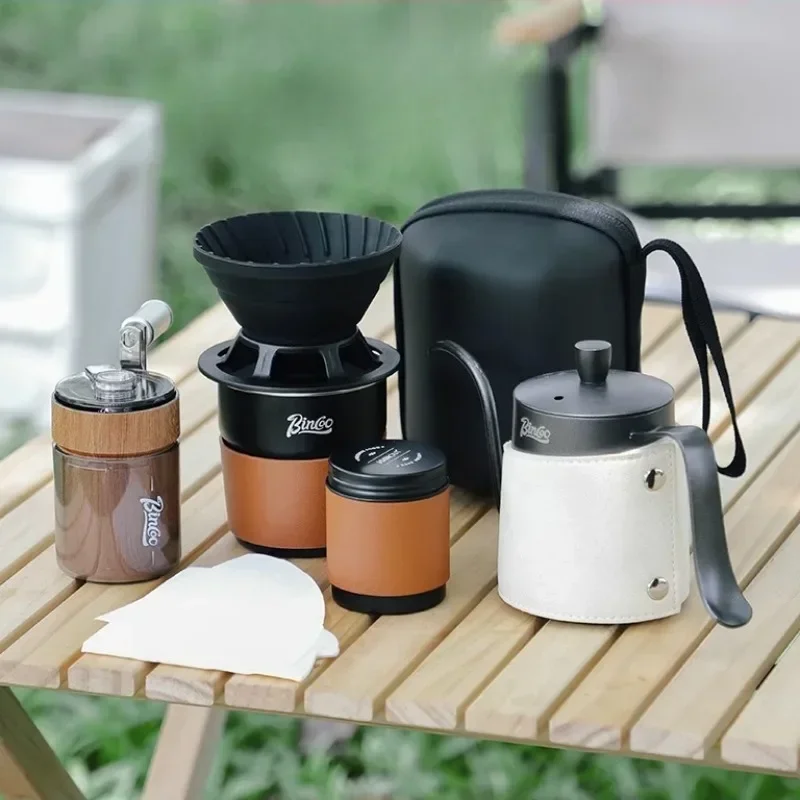 

1 set Coffee Equipment Portable Hand Brewed Coffee Set Coffee Manual Grinder Complete Set for Outdoor Camping Travel