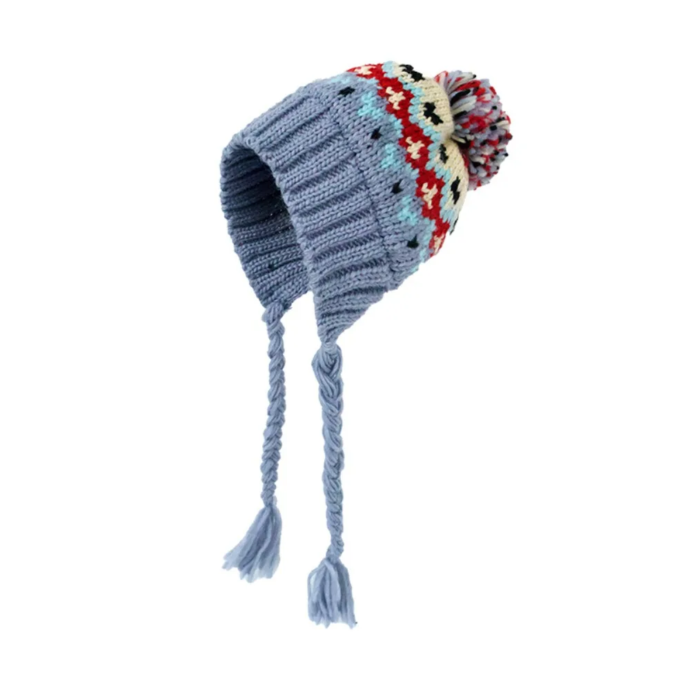 

Cute Autumn Winter Children Knitted Hat Windproof All-match Boys Girls Beanie Cap Thick Outdoor Ear Protection Hats Kids