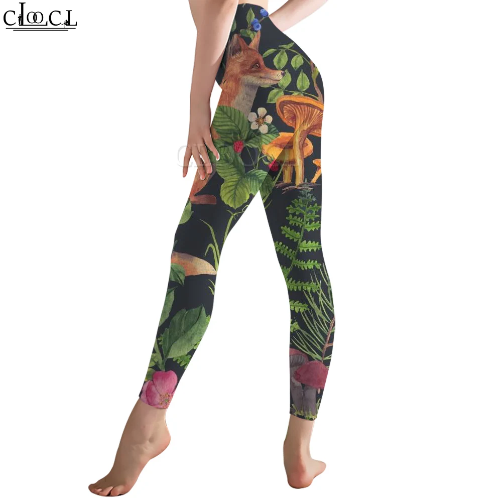 CLOOCL-mallas hawaianas para mujer, pantalones informales con estampado 3D de animales bonitos de jungla, pantalones de Yoga elásticos para entrenamiento de gimnasio