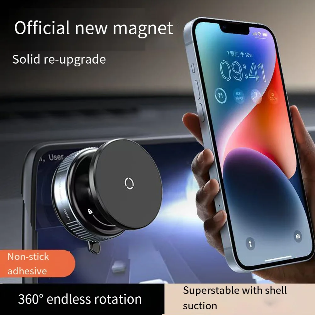 Magnetic Vacuum Phone Holder For Car: 360° Rotation & Secure Suction Design Mobile Phone Holders Stands Mobile Phone Accessories
