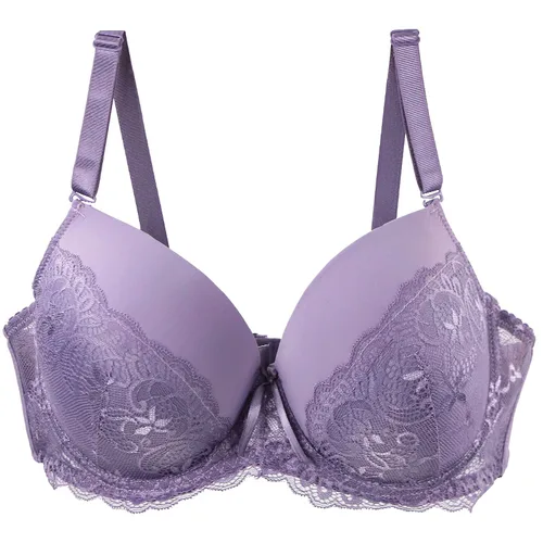 Imagen 1 del producto Nuevos sujetadores de encaje sexis sin costuras para mujer Push Up púrpura negro rojo Beige verde blanco Copa BCDE ropa interior de talla grande Linger