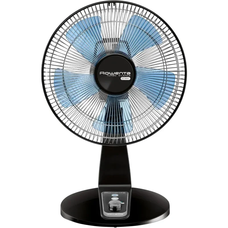 Rowenta, Desk Fan, Turbo Silence Table Fan,Ultra Quiet Fan for Bedroom, Oscillating, Portable, 4 Speeds, Manual Turn Dial