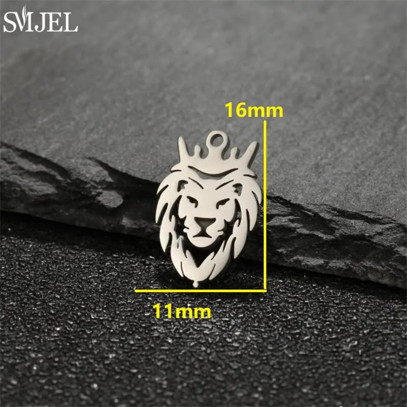 5pcs Stainless Steel Animal Connector Charms Wolf Fox Dog Elephant Giraffe Pendant Fit DIY Necklace Hanging Earrings Accessories