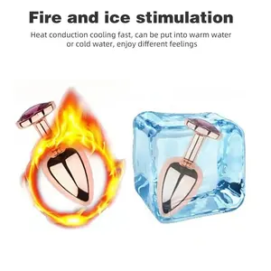 Rose gold Pink Bentuk Hati Kristal Logam anal beads butt plug Pijat Prostat Produk Gay Dewasa mainan seks untuk Wanita Pria 8 manik-manik anal penjualan terbaik besar - №