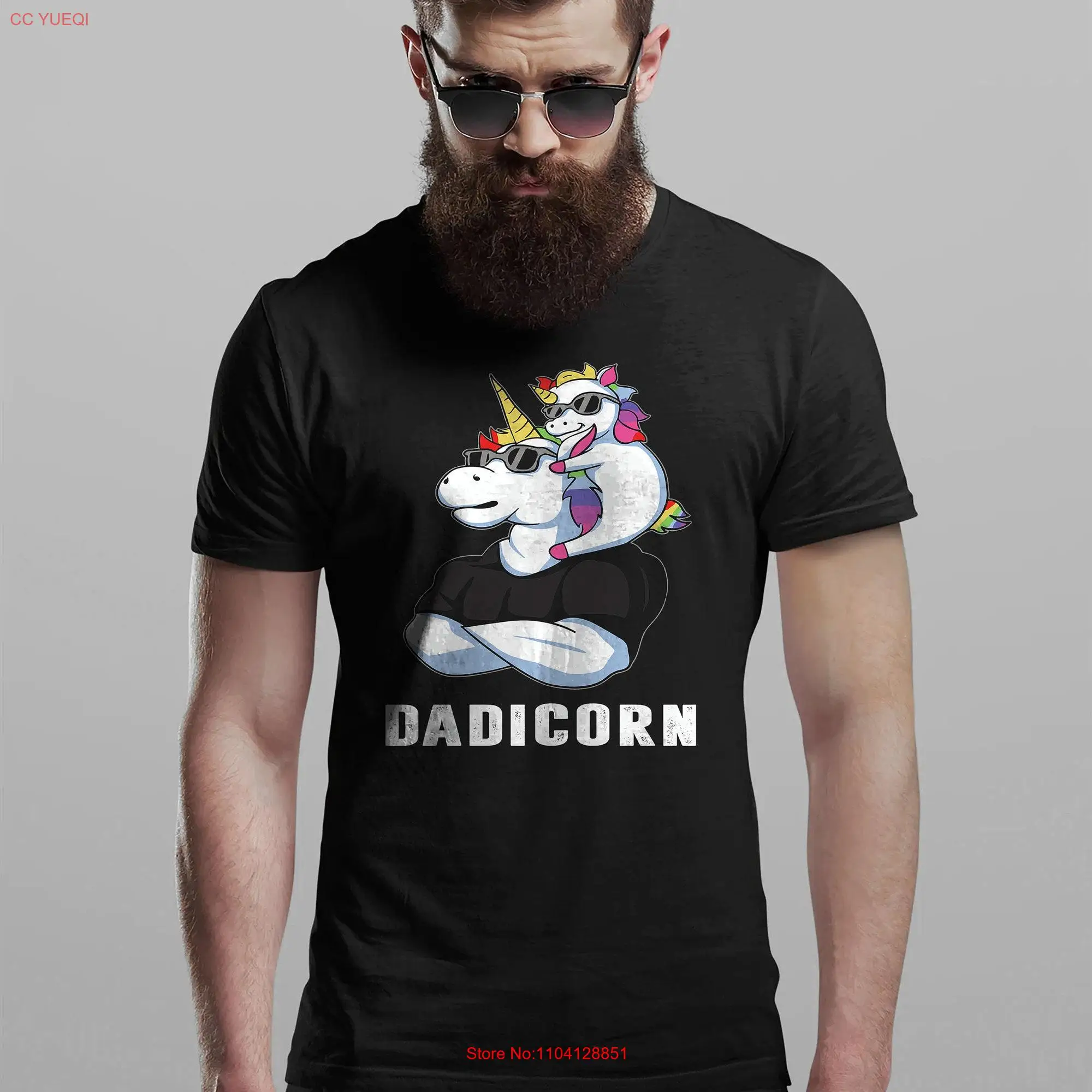 

Футболка на День отца DADICORN EPIC Единорог папа мужская забавная новинка длинные или короткие рукава