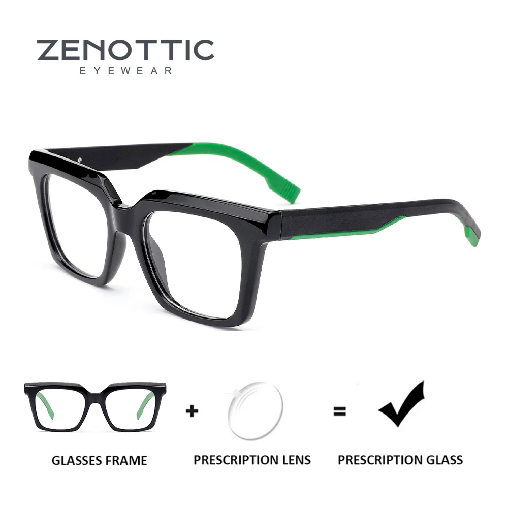 

ZENOTTIC Prescription Glasses Handmade Acetate Square Frame For Women Fashion Eyewear Myopia Lenses Progressive