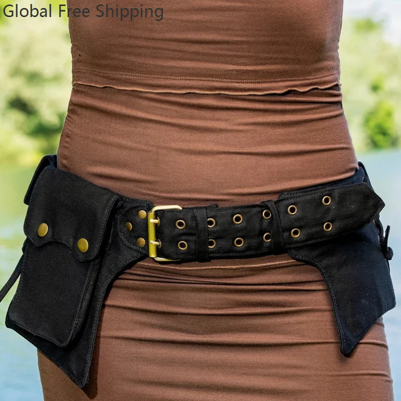 

New Workwear Tactical Pack Functional Style Multi-pocket Backpack Medieval Men's Cosplay Prop Belt Bag Waist Bag Accessories