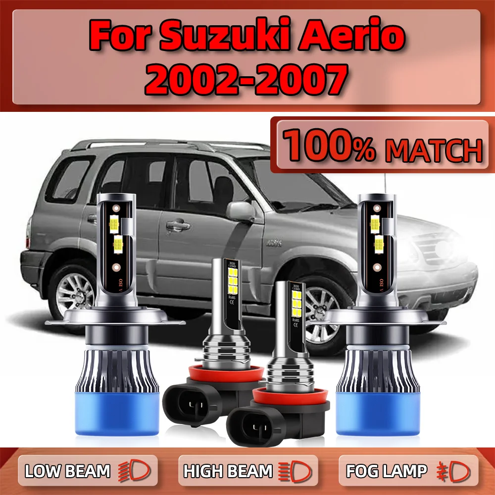 Canbus LED Headlights Bulbs 240W 40000LM Car Lights 12V Turbo Fog Lamps 6000K For Suzuki Aerio 2002 2003 2004 2005 2006 2007