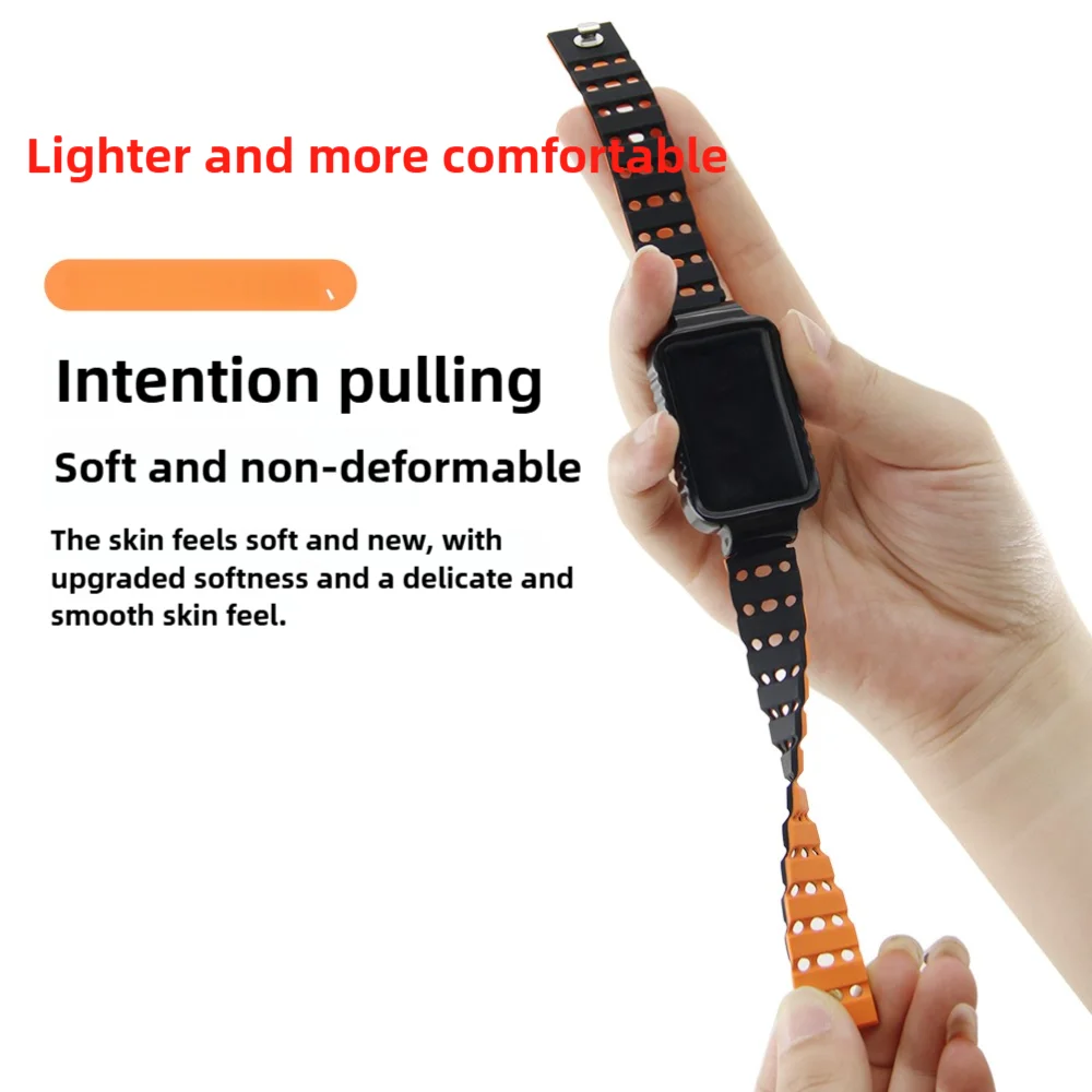 Schnellverschluss-Magnetarmband + Schutzhülle für Honor Band 9, atmungsaktive Luftlöcher, waschbares Silikon-Sportarmband für Männer und Frauen