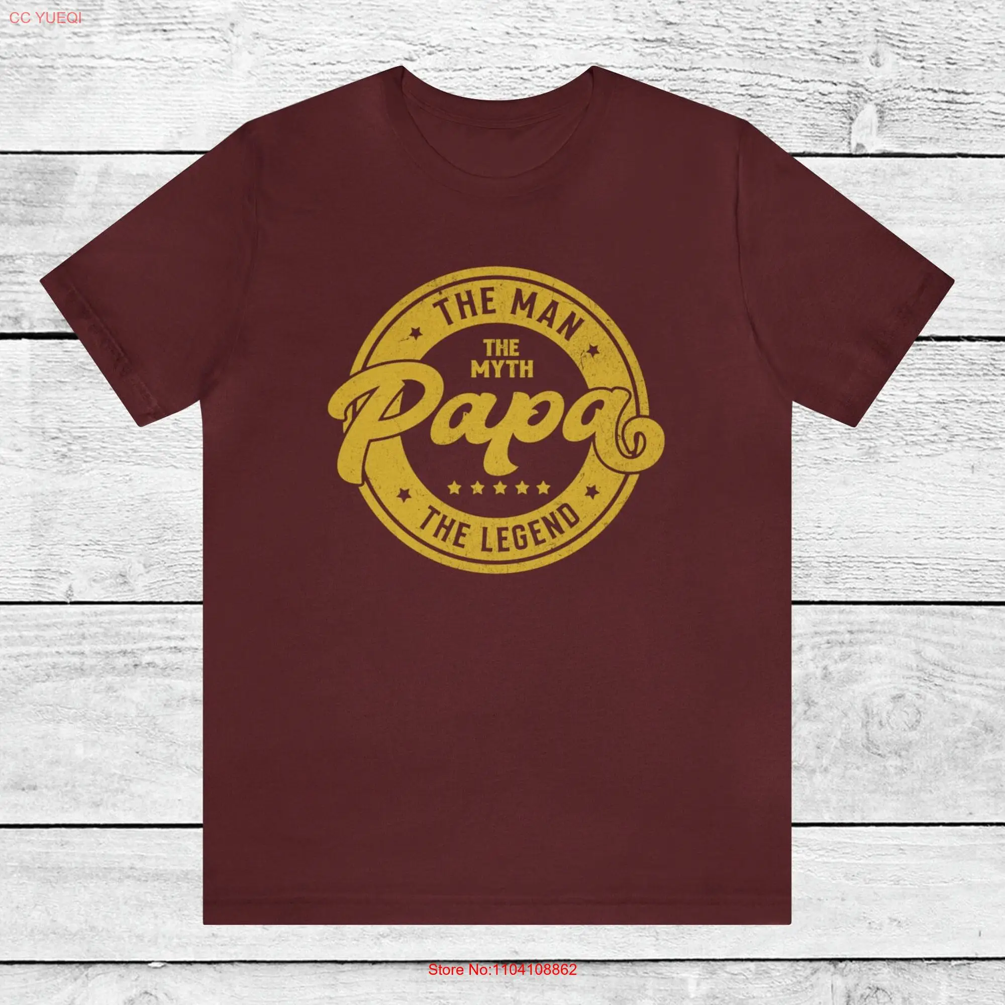 Papa The Man Myth Legend Best Grandpa Charisma Patriarch Larger Than Life Father's Day T Shirt long or short sleeves