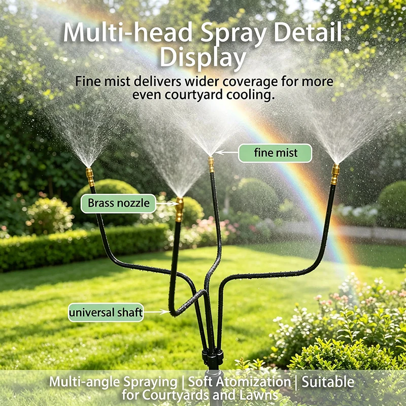 Universal tripod sprayer universal spray set for cooling and dust removal, garden and yard water sprayer