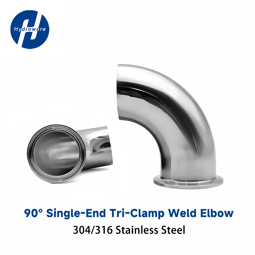 90 Degree Sanitary Single Tri Clamp Weld Elbow 304/316 Stainless Steel Mirror Polished 38 50.5 51 64 mm Food Grade Pipe Fittings