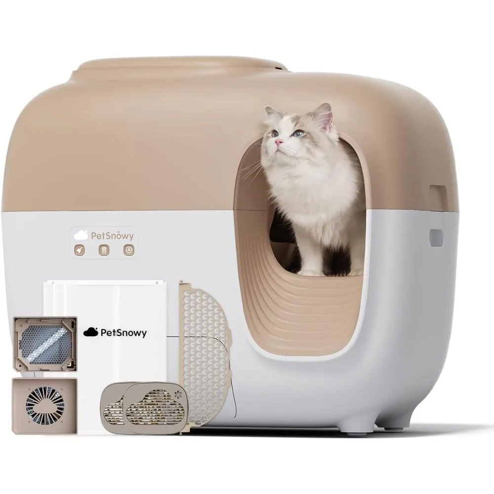 

Snow+ Self Cleaning Automatic Cat Bedpans Litter Box Zero Smell TiO2 Photocatalyst System Automatic Cat Bedpans