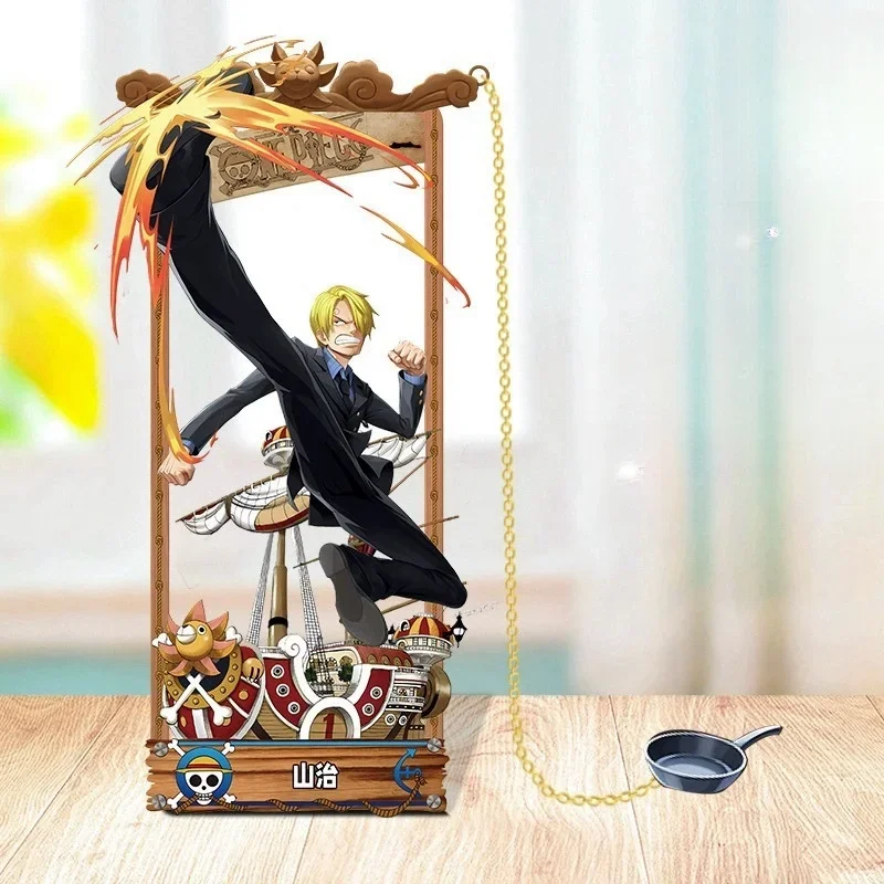 Anime One Piece Actionfiguren Metall Lesezeichen Cartoon Luffy Zoro Ace Lesezeichen Sammlung Karte Spielzeug für Kinder Erwachsene Geschenke