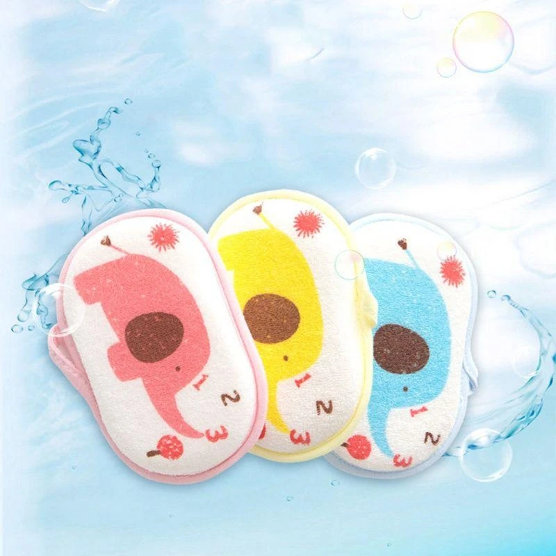 J15U Infant Towel Shower Soft Sponge Cleaning Tool Baby Child Rubbing Body Wash Brush Bath Accessories
