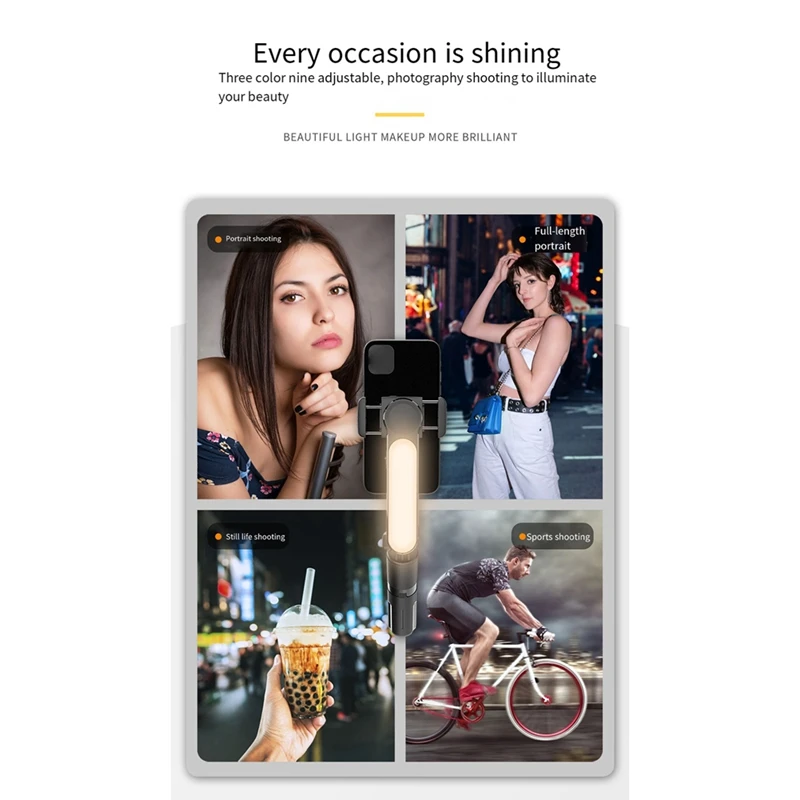Smart-72Cm стабилизатор подвеса для мобильного телефона с защитой от сотрясений Bluetooth палка для селфи ручной стабилизатор из алюминиевого сплава