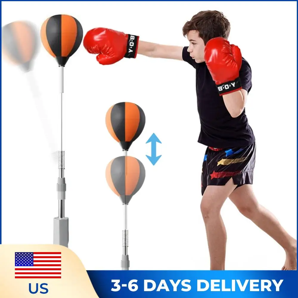 

Boxing Bag with Stand Punching Reflex Ball Set Height Adjustable for Training Boxing Stress Relief & Fitness