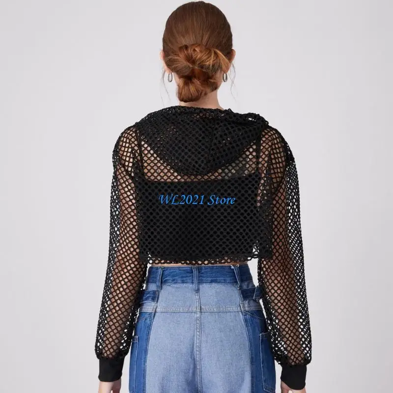 G5GC طوق مزخرف بأكمام طويلة من القماش نصف قميص مزخرف بياقة عنق مفرغة نصف ياقة قميص للإناث #4