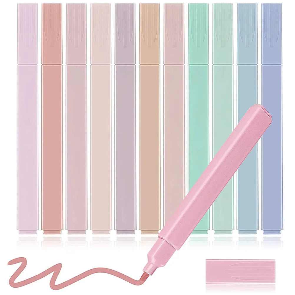 

12Pcs Fluorescent Highlighter Double-Ended Markers Bright Supplies Portable Marking Pens for Students Notes Diary