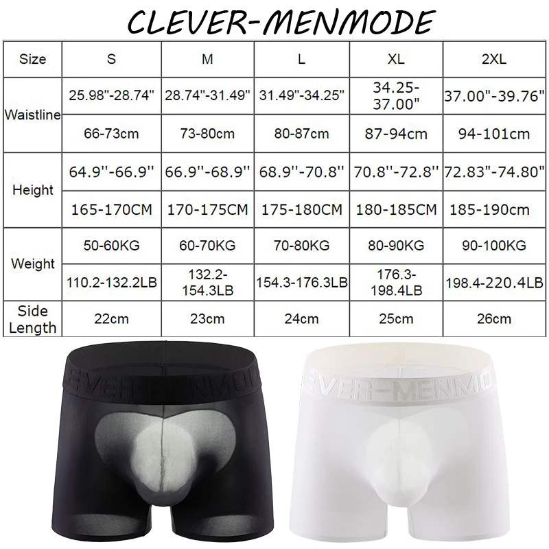 Mens Sexy Porn Low Rise Transparent Mesh Penis Pouch Long Underpants Men Ice Silk Ultra Thin Front Hollow Boxers Exotic Lingerie