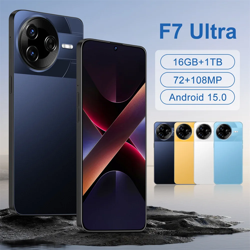 هاتف ذكي F7 Ultra الأصلي الجديد بقدرة 7800 مللي أمبير في الساعة يعمل بنظام أندرويد 15 هواتف محمولة ببطاقة SIM مزدوجة 7.3 بوصة 5G إصدار عالمي للهواتف المحمولة #1