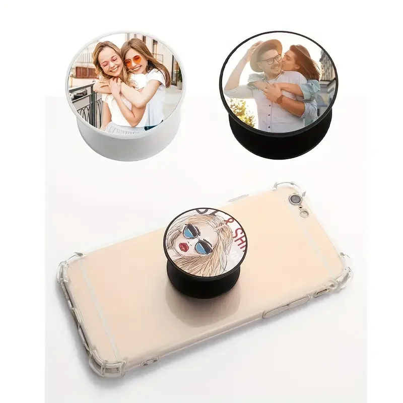 개인 맞춤형 승화 전화 거치대, DIY 사진 전화 거치대, 휴대폰 케이스에 적합, 조절 가능한 접착식 전화 거치대