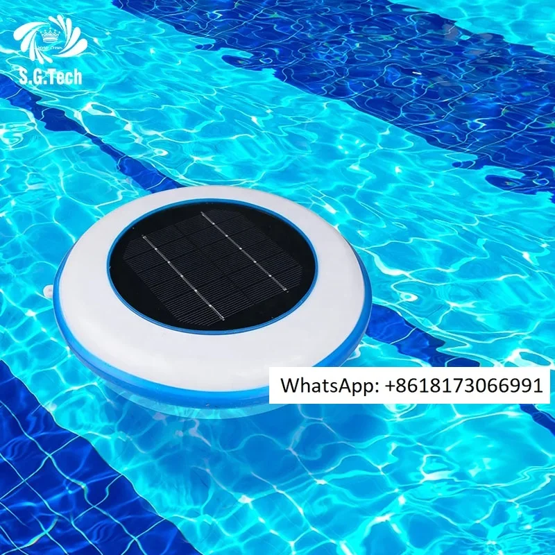 

The newly designed floating solar ion generator reduces chlorine used in swimming pool cleaning.