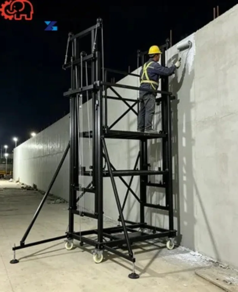 Electric Scaffolding 6 Meters Electric Telescopic Aluminum Mobile Elevating Painter Scaffold