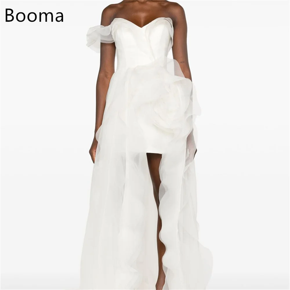 

Booma A-Line One-Shoulder Pleat Flower Elegant Wedding Dresses Sleeveless Simple Brides Gown Custom Made 2025