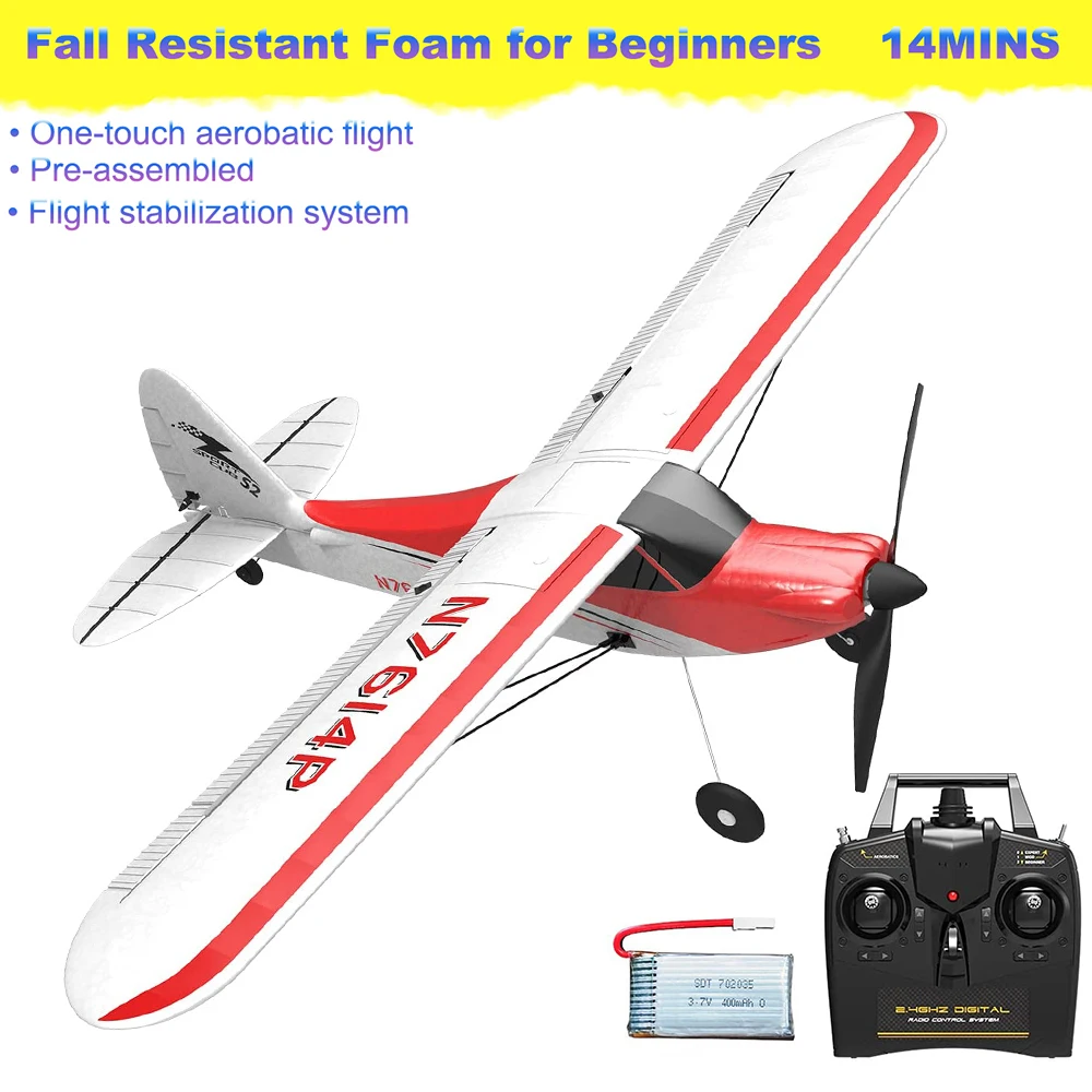 PNP RTF Remote Control Aircraft Radio Medium Four-Channel RC Plane Trainer Fixed Wing Model Fall Resistant Foam For Beginners